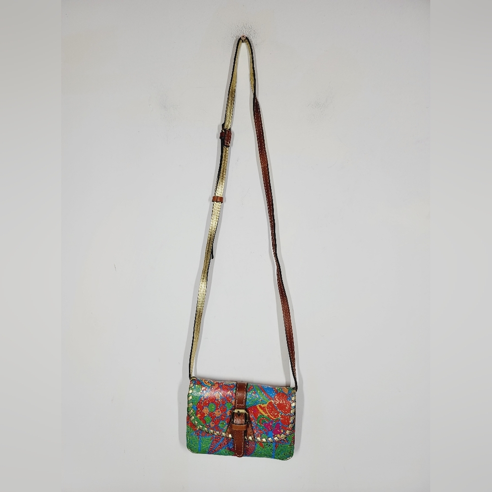 Patricia Nash Tropical Print Leather Crossbody Bag - Picture 4 of 4